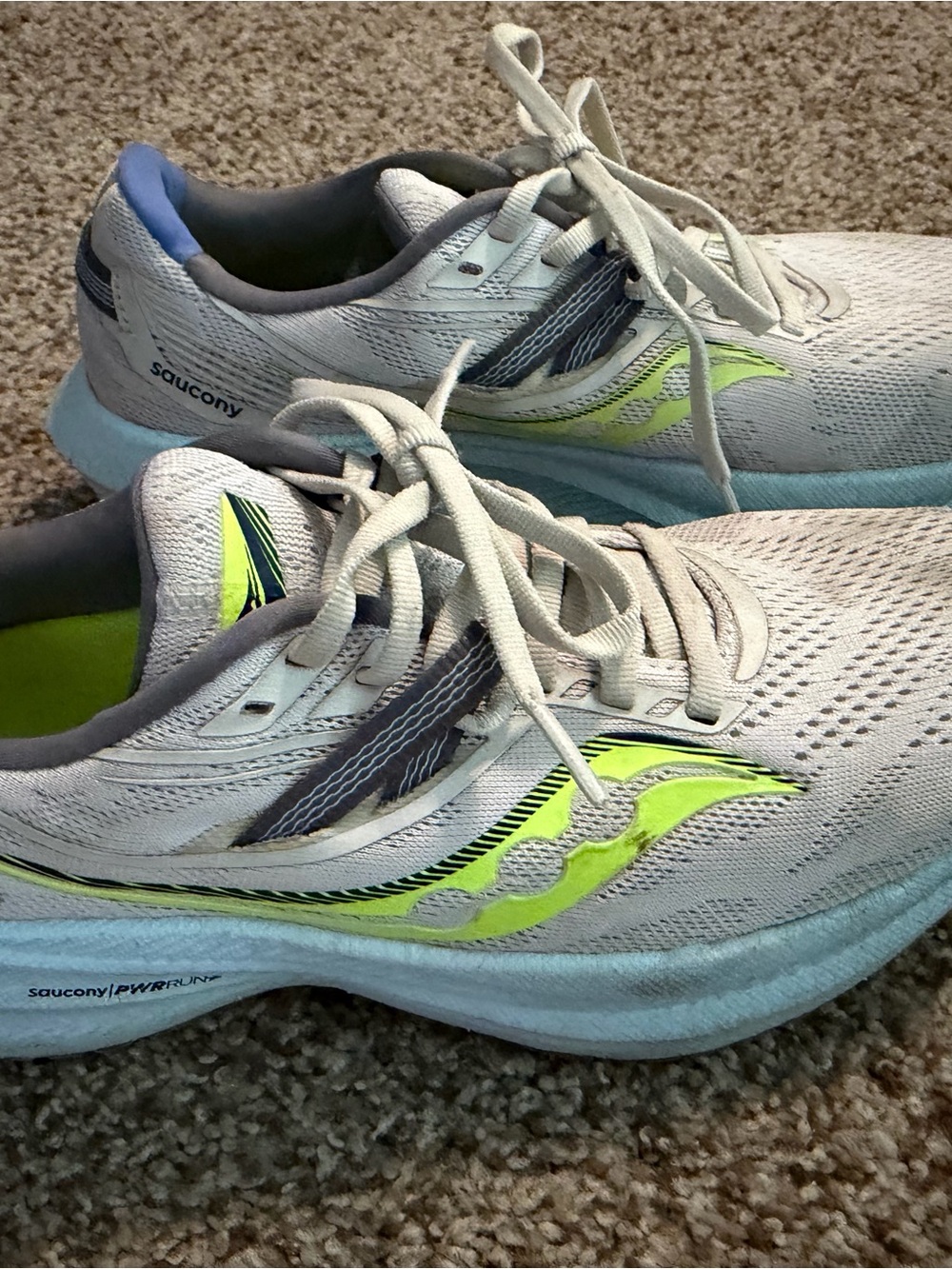 Saucony Women's White & Neon Yellow Athletic Sneakers